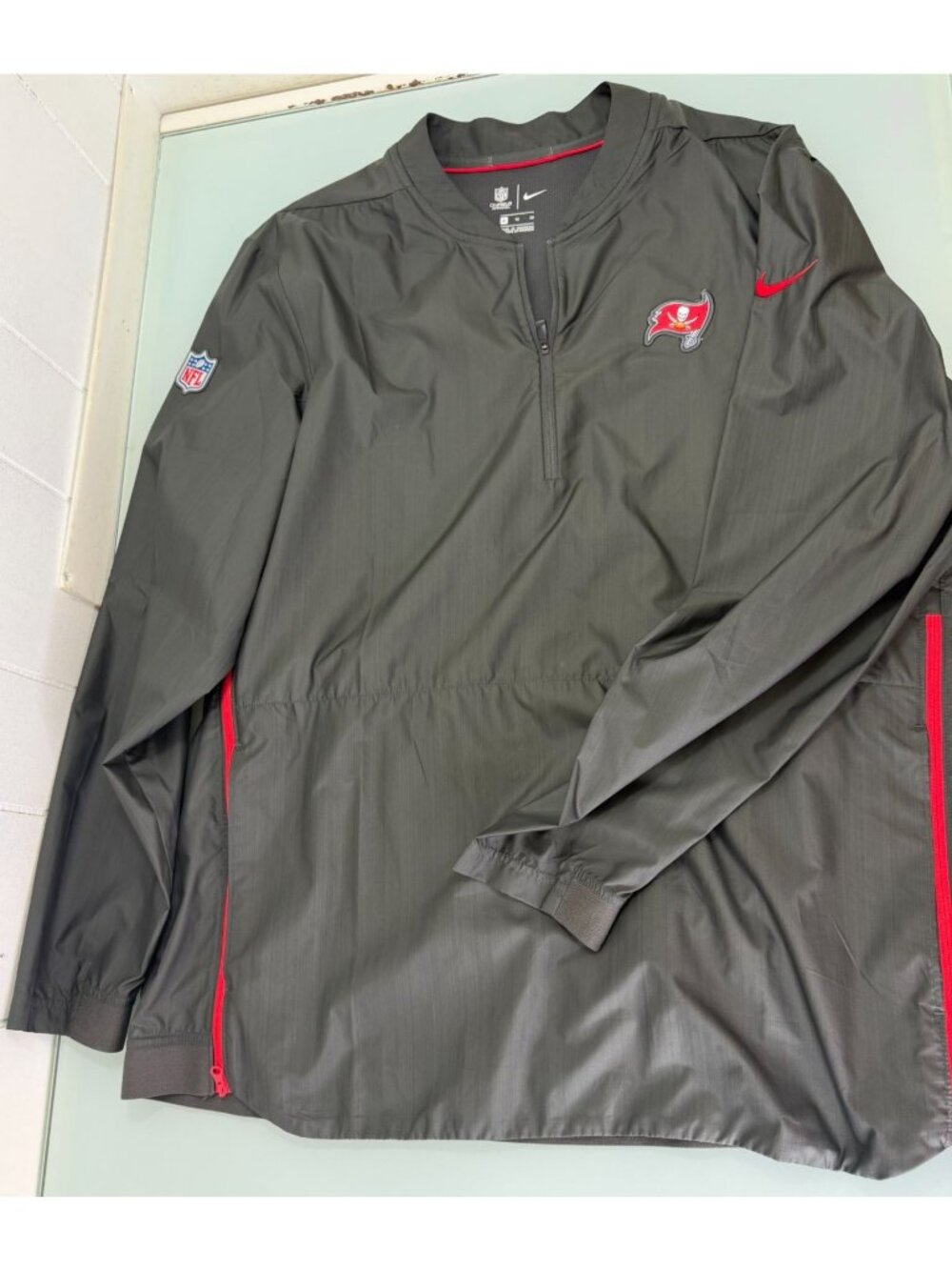 Nike Tampa Bay Buccaneers Sideline Coach Quarter-Zip Jacket Men XL Long Sleeve